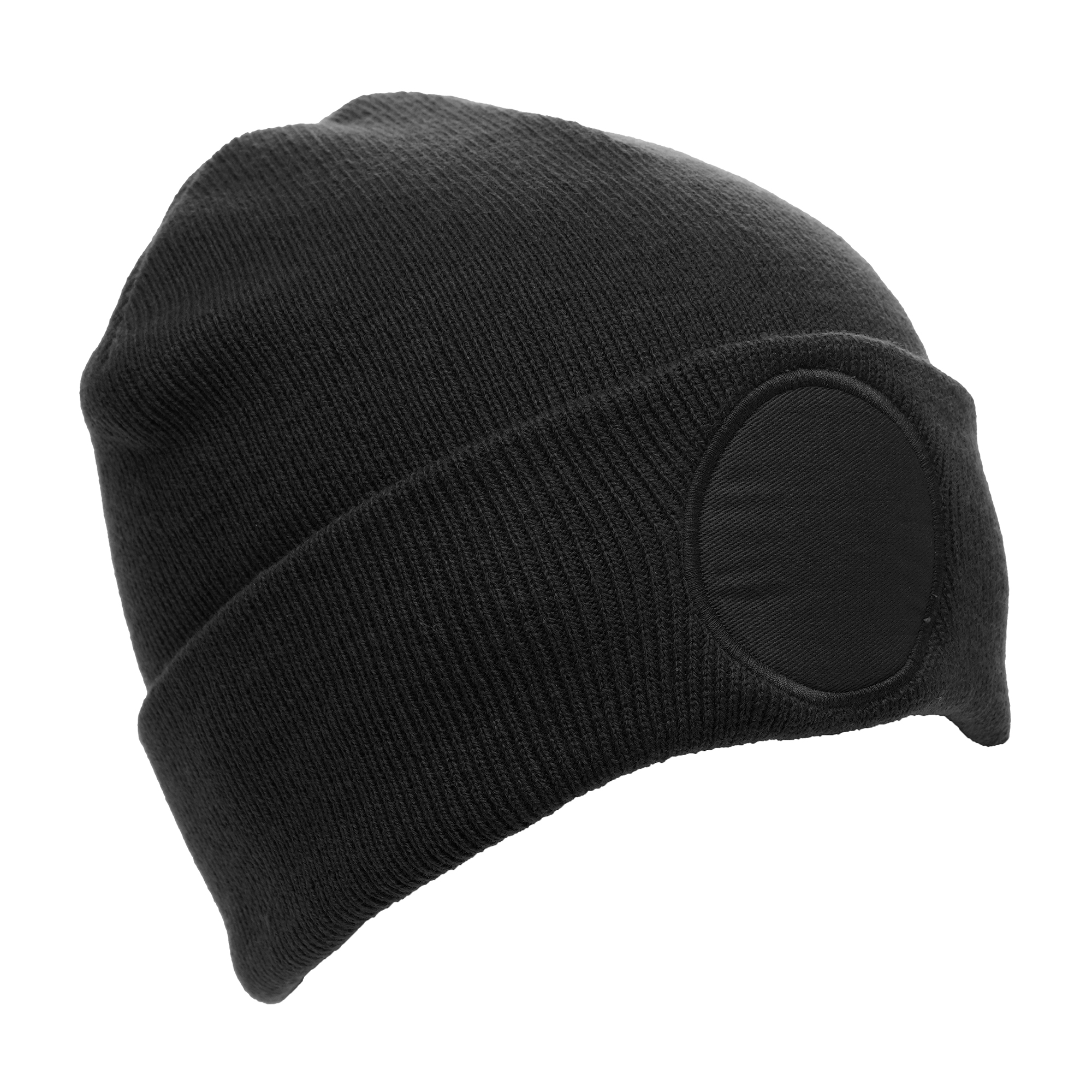 Circular Patched Beanie Hat