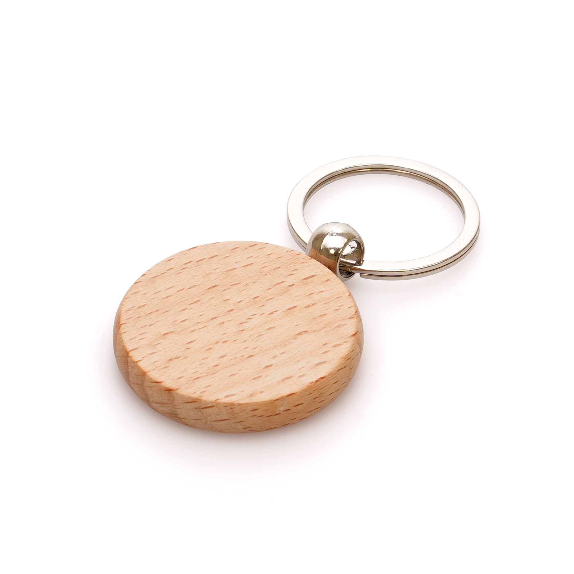 Picture of Round Beech Wooden Keyring