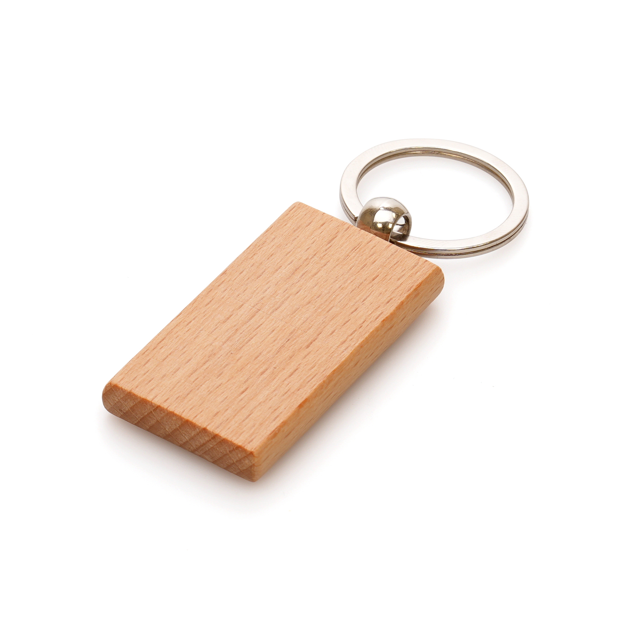Picture of Rectangular Beech Wood Keyring