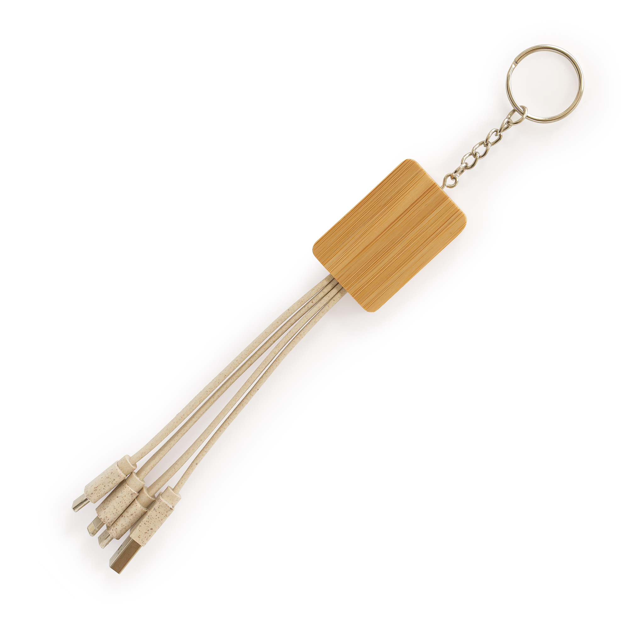 Picture of Rectangle Bamboo And Wheat Straw Keyring