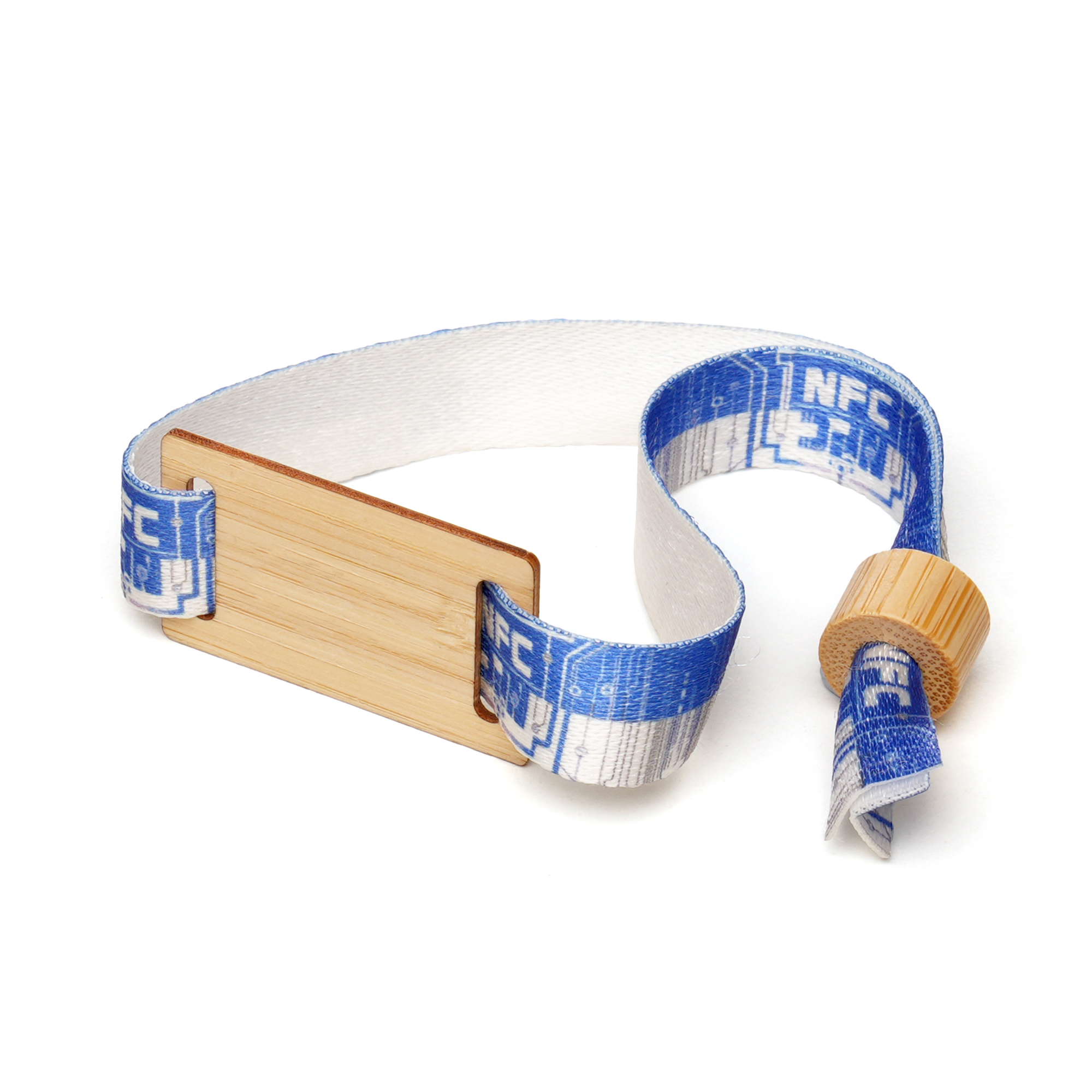Picture of RPET Bamboo NFC Wristbands With Wooden Bead