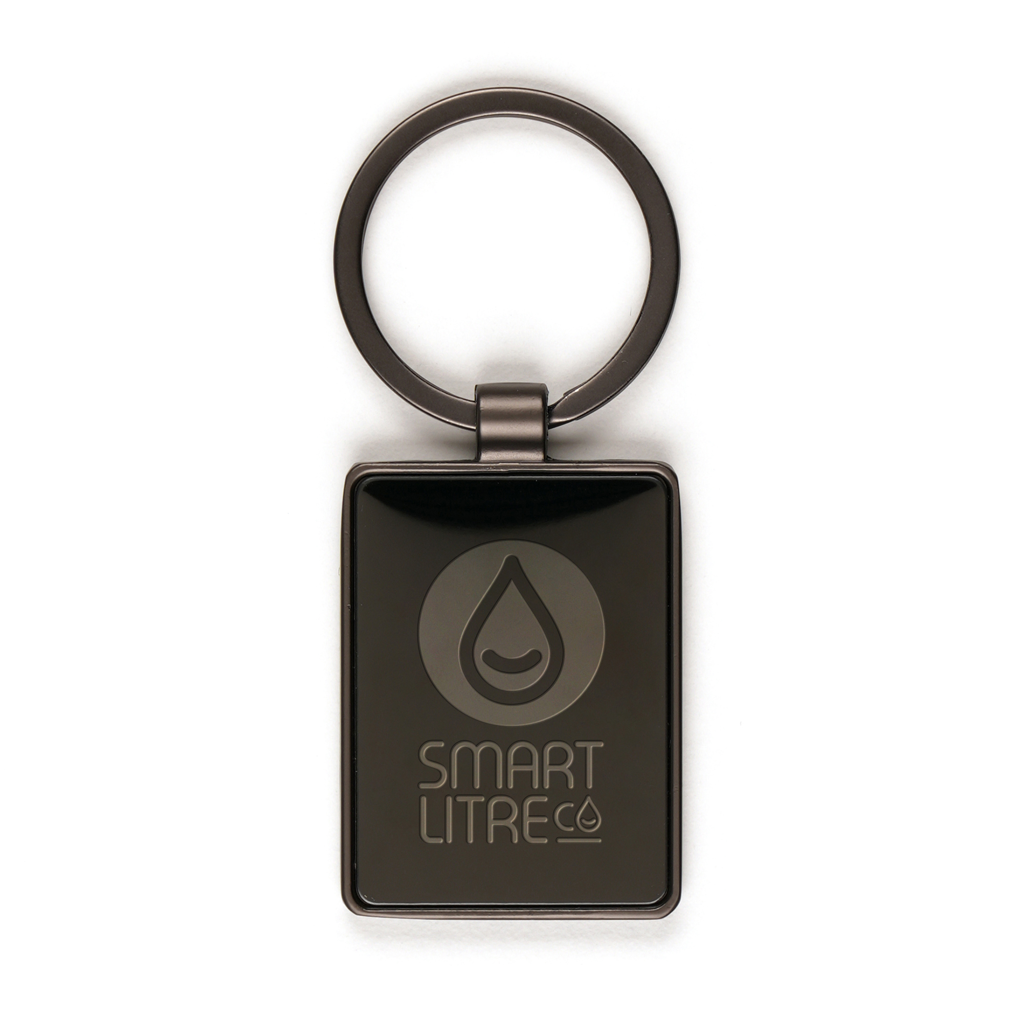 Rectangular Gun Metal Keyring